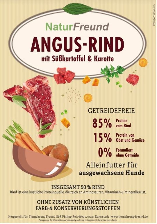 NaturFreund Angus-Rind mit Süßkartoffel & Karotte
