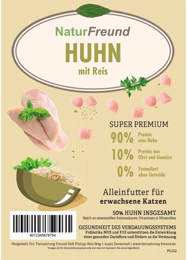 NaturFreund Cat Super Premium Huhn mit Reis 300g